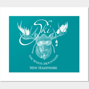 Moose Happy - Ski the NH White Mountains Posters and Art